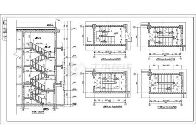 某住宅楼建筑工程楼梯设计cad施工大样图